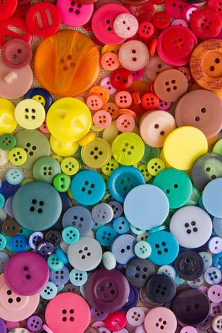 Rainbow coloured buttons